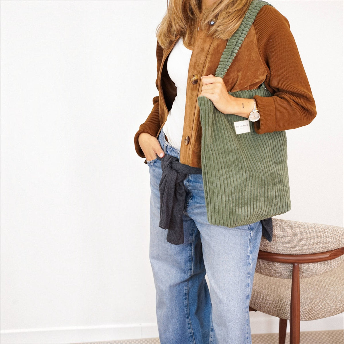 De La Mur Small Moss Zipper Bag