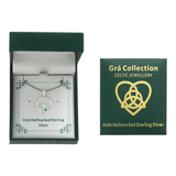 Celtic Ore Claddagh 2 Green Stones Pendant