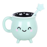 Something Different Mint Green Cauldron Mug with Wand Stirrer