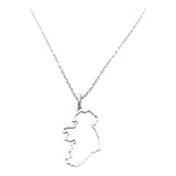 CastleKnock Designs Ireland Map Silver Transparent Necklace