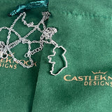CastleKnock Designs Ireland Map Silver Transparent Necklace