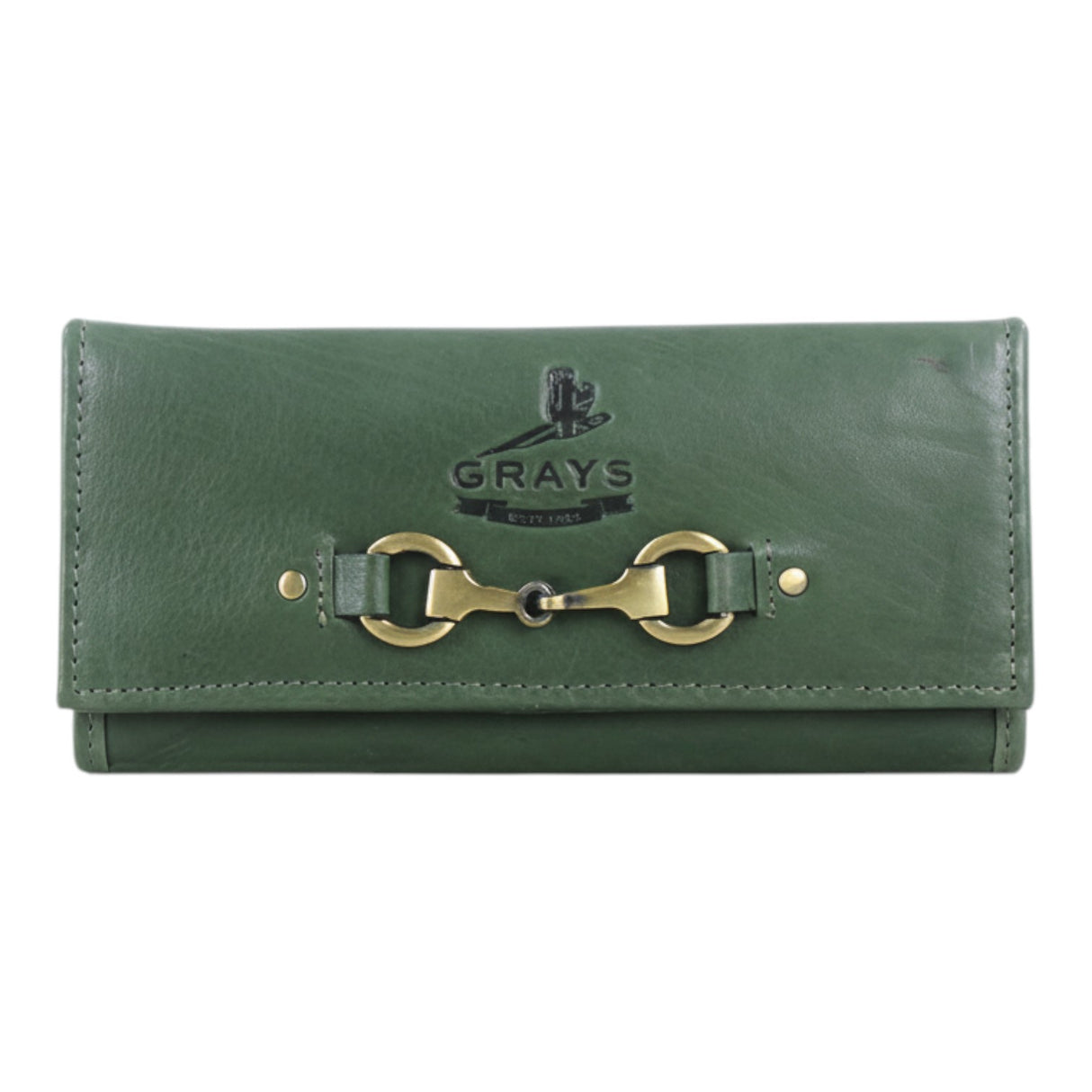 Grays 1922 Lily Snaffle Purse in Green Leather