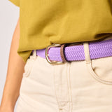 Billy Belt Women's Solid Elastic Braided Belt Purple