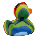 Connemara Country Lenny Stripes rubber duck with unique multicolored wavy stripes and an orange beak