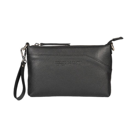 RB Italy Full Grain Leather Crossbody Bag - Black