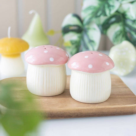 Something Different Pink Mushroom Salt and Pepper Shakers
