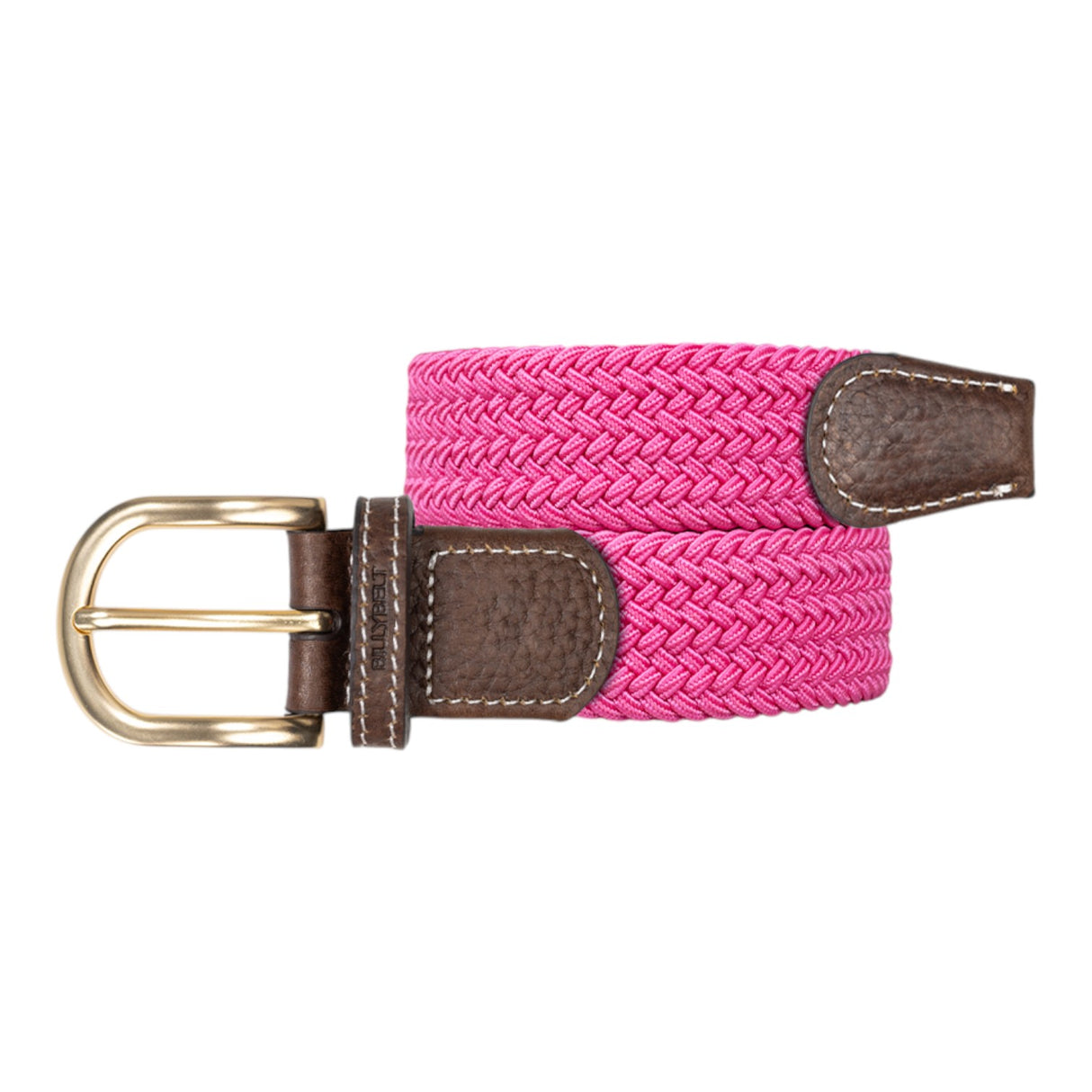 Billy Belt Women's Solid Elastic Braided Belt Pink