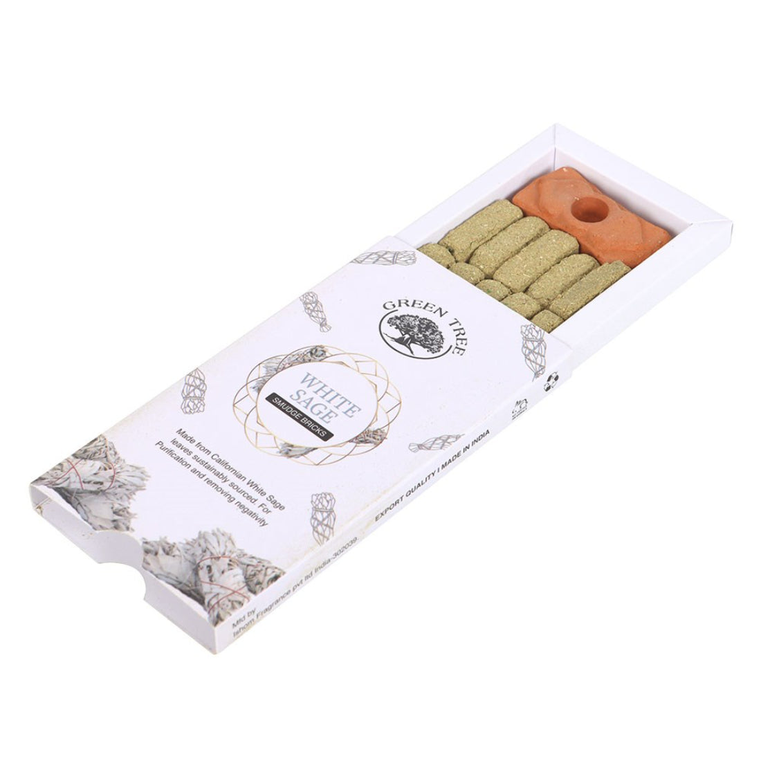 Green Tree Smudge Bricks with Holder