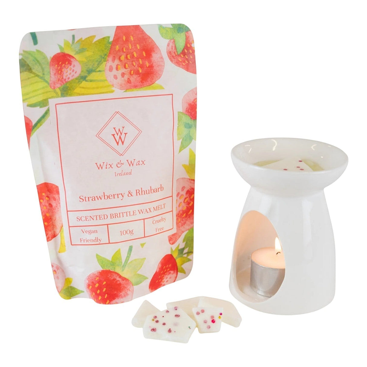Wix & Wax Strawberry & Rhubarb Brittle Wax Melt
