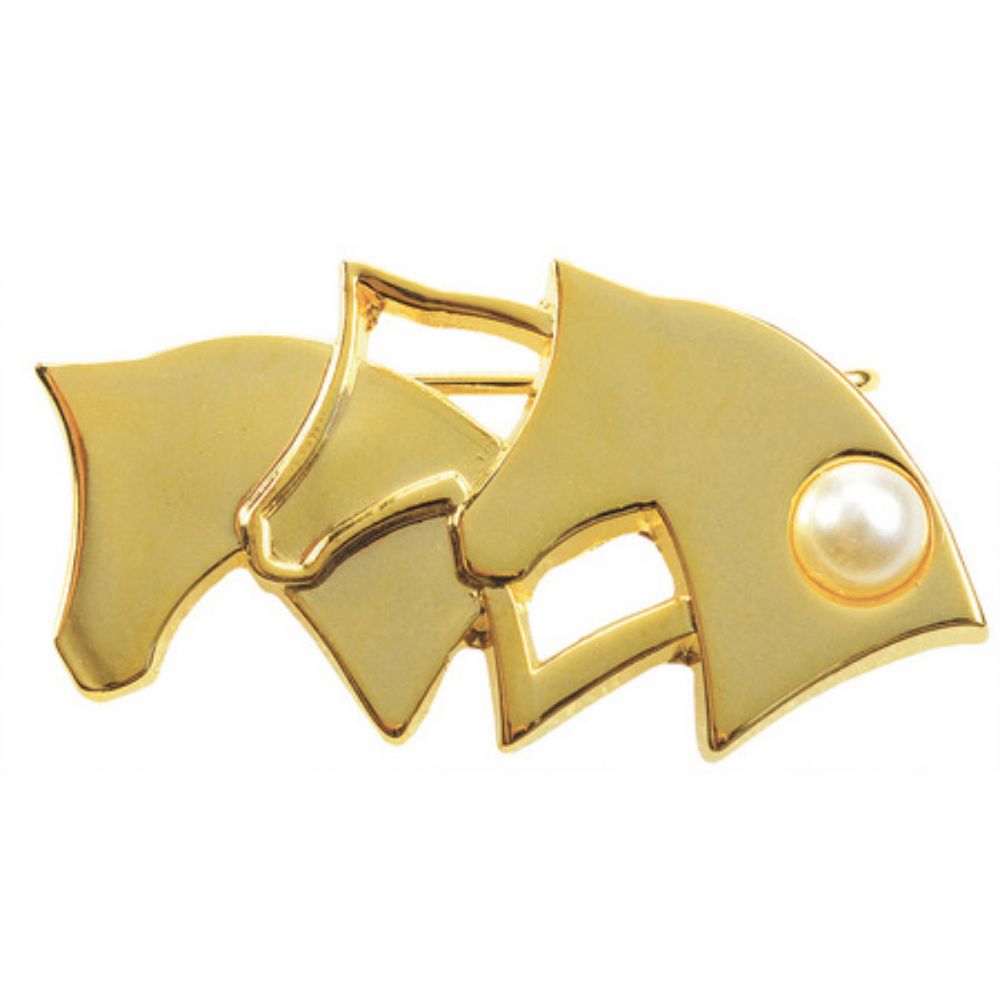 Horse Heads Brooch